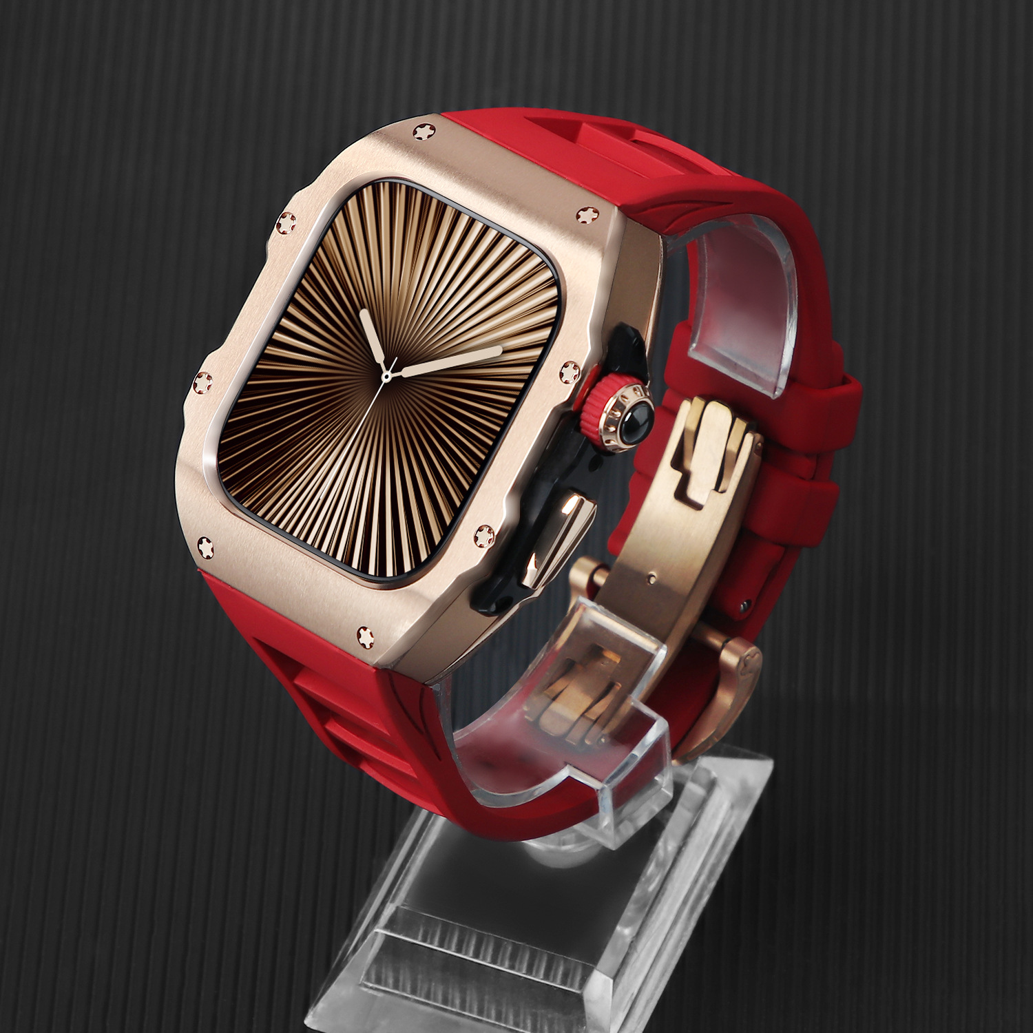 Adecuado para Apple Watch Correa iwatch Ultra10 generación 42/46/49mm acero inoxidable flúor caja de una pieza