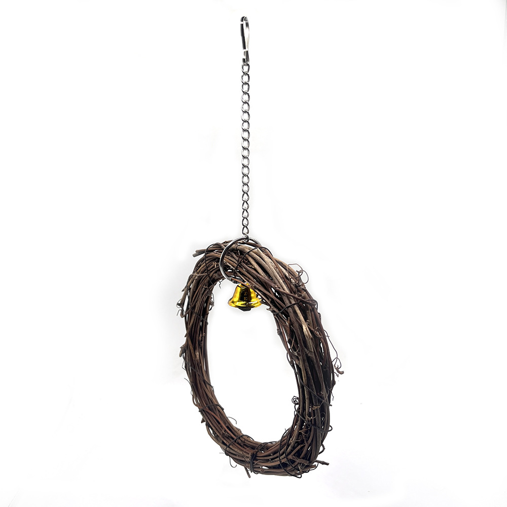 Juguetes de aves transfronterizos, loros, anillos de ratán tejidos a mano, columpios, decoración de patio, anillos de ratán, pájaros que muerden, juguetes para habitar