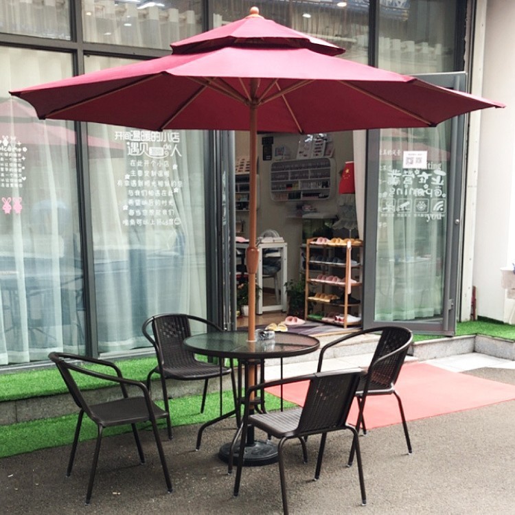スポット屋外パラソルテーブルと椅子の組み合わせ中庭カフェ中柱傘イベント屋台商業レジャー日よけ|undefined