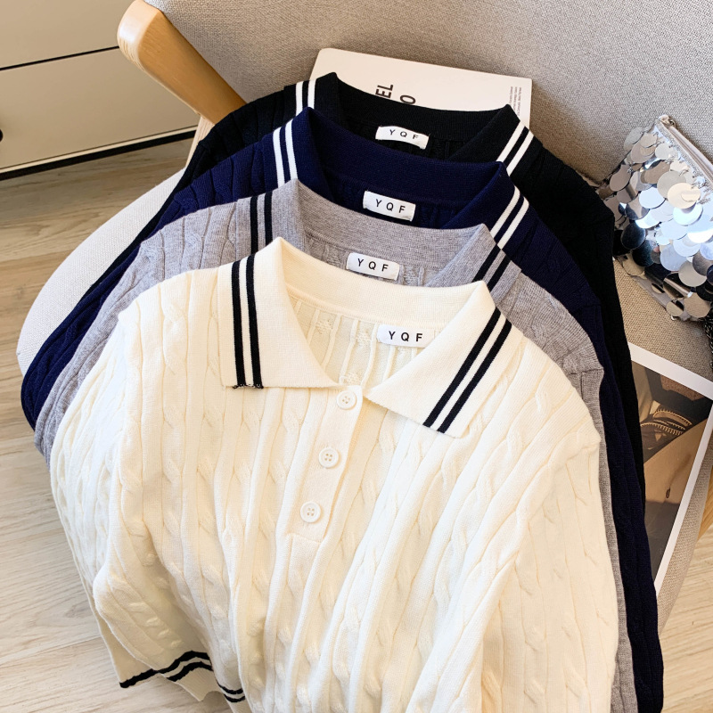 Damen Strickpullover Mit Polokragen Für Den Lässigen Herbst-look_voghion.com