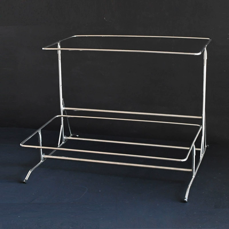 Double-layer stand stainless steel, rectangular dinner plate