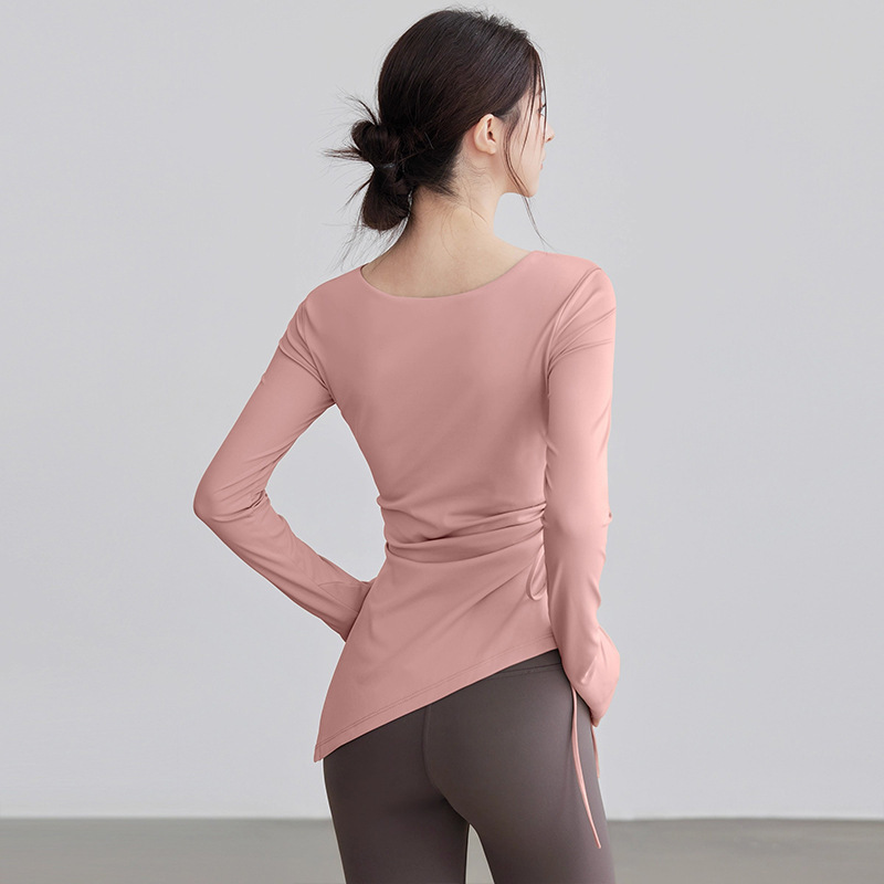 2025秋季新款瑜伽服女运动上衣修身长袖跑步训练普拉提健身服女|undefined