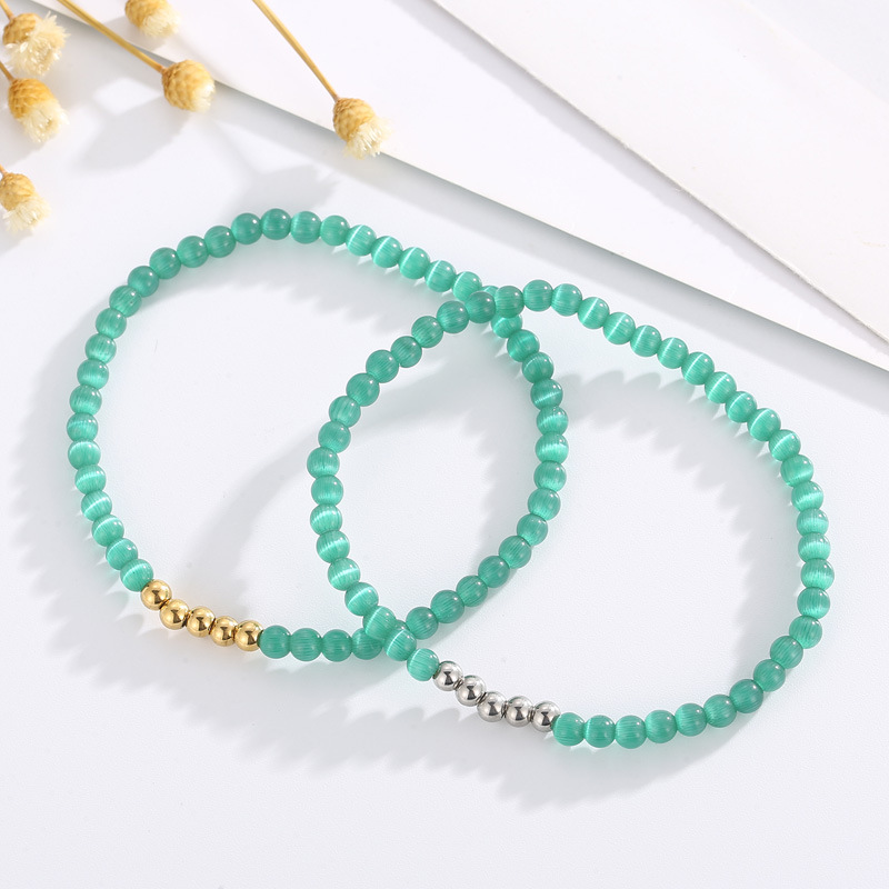 Ethnic Style Solid Color Turquoise Beaded Bracelets 1 Piece