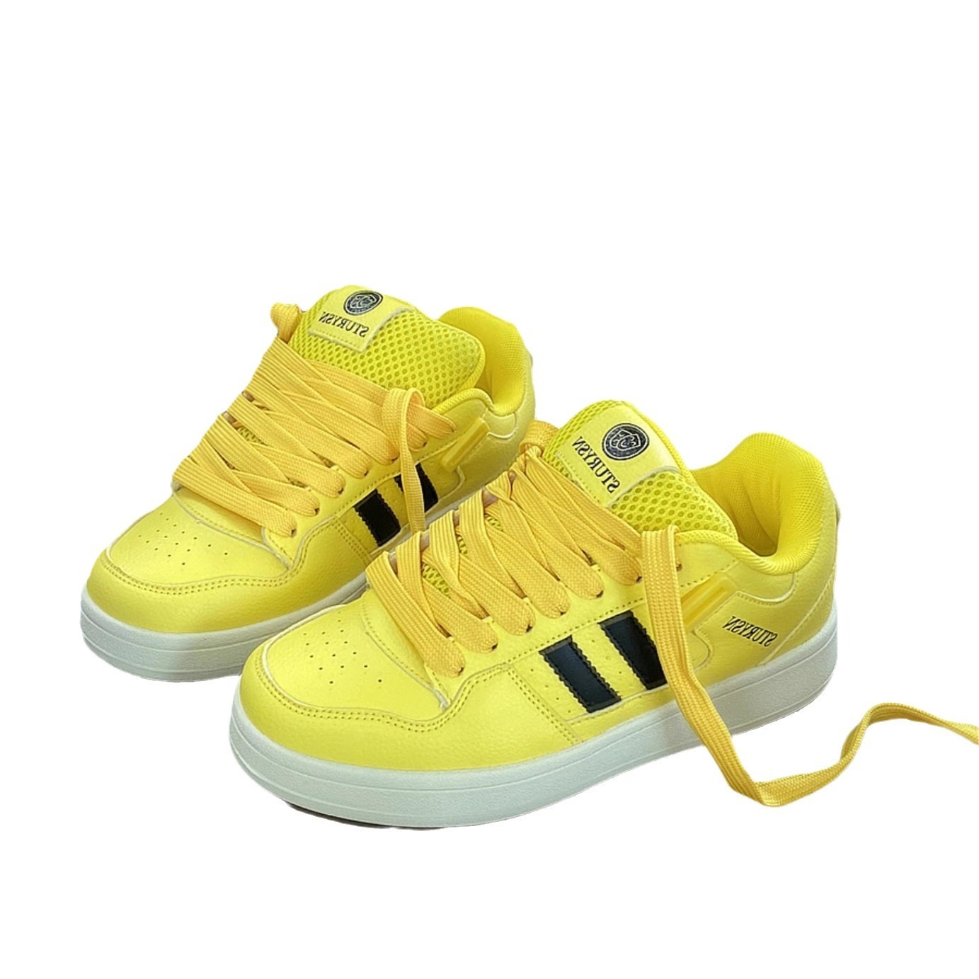 Zapatos de pan de grasa amarillo del campus 2026 otoño universal zapatos deportivos casuales de patineta de malla transpirable