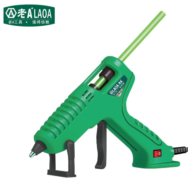 老A LA818340-U工业热熔胶枪加热焊接枪粘接工具双色柄绿黑30-40w