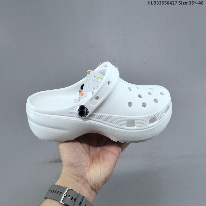 Putian Shoes Crocs Cloud Puff Celebrity Style Non-Slip Women's Beach Clogs Thick-Soled Height-Increasing Sandals