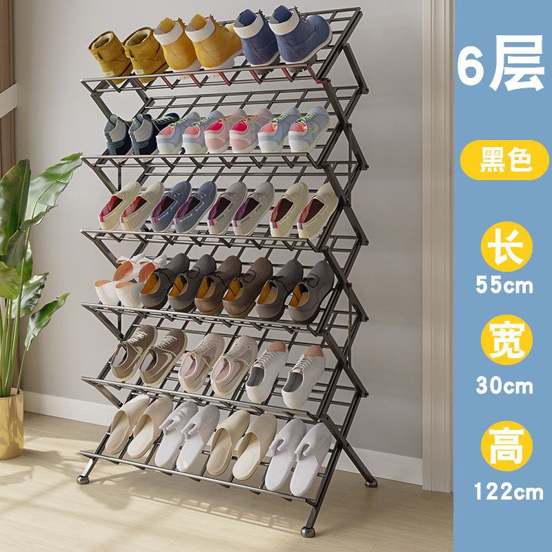 Estante de zapatos plegable sin instalación sala de estar de alquiler puerta de piso de almacenamiento de zapatos estante de almacenamiento plegable moderno simple