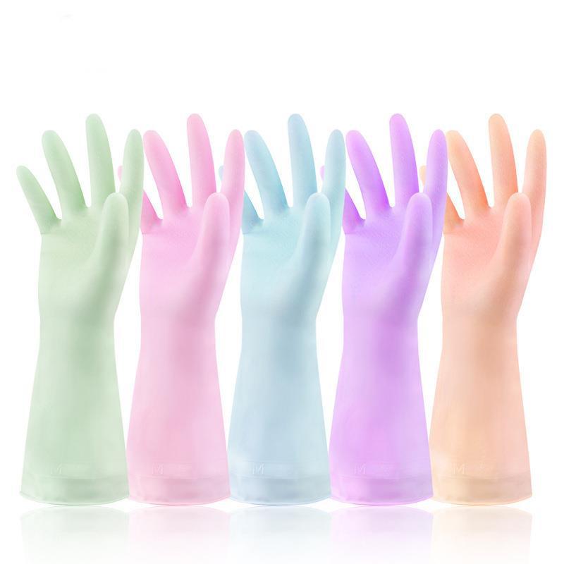 Invierno impermeable guantes calientes hogar espesado látex lavandería limpieza del hogar forro polar antideslizante lavavajillas guantes