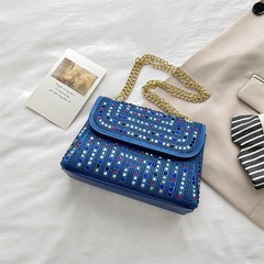 2024 New Women's Handbags Women's Fashion Trendy Matchable Crossbody Bags Korean Style Fashion Rhinestone Chain Shoulder Small Square Bags