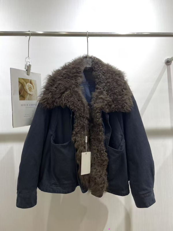 MAX同款冬季新款大翻领外套女加厚工装派克服宽松复古羽绒保暖外|undefined