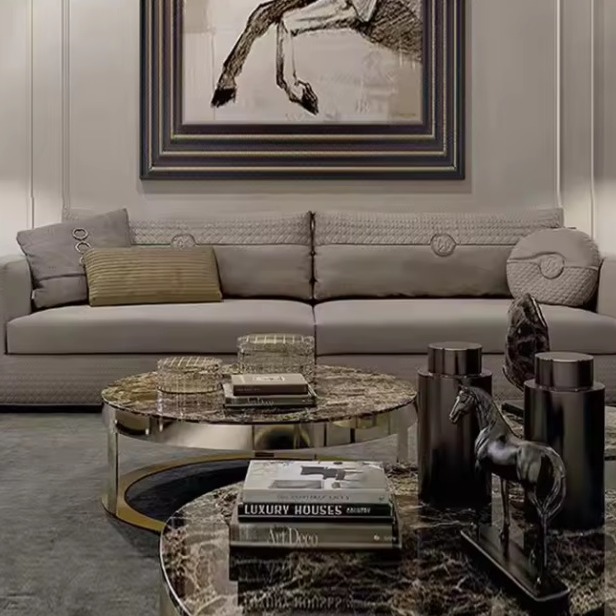 定制现代舒适皇家豪华皮革沙发Nubuck意大利昂贵的客厅沙发沙发套