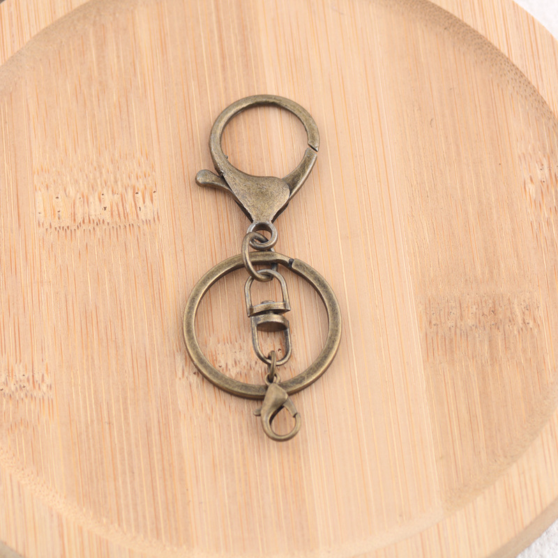 Metal Keychain Retro Lobster Clasp Three-Piece Set Stainless Steel Key Ring Pendant DIY Accessories