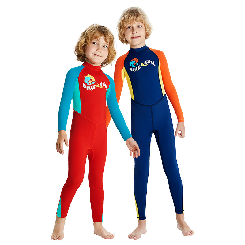 Summer Kidsren's Diving Suit One-Piece Long-Sleeved Boys' Swimsuit Sun Protection Quick-Drying Breathable Snorkeling Diver Swimsuit Upf50+ Summer Kidsren's Diving Suit One-Piece Long-Sleeved Boys' Swimsuit Sun Protection Quick-Drying Breathable Snorkeling Diver Swimsuit Upf50+