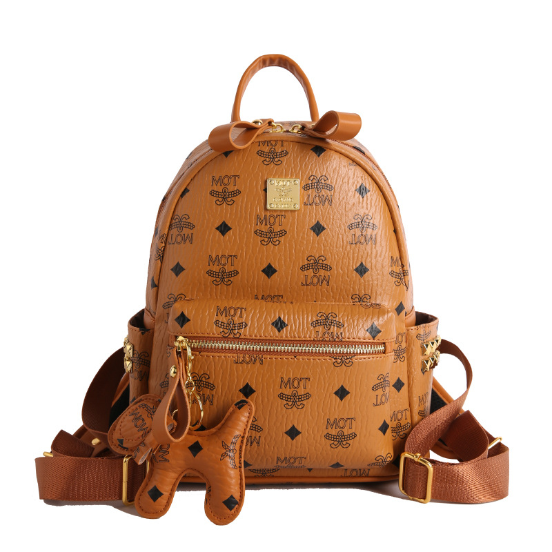 Mochila de moda coreana impresa para mujeres, mochila de clase para estudiantes universitarios, adornos colgantes, mochila de viaje de gran capacidad para mujeres