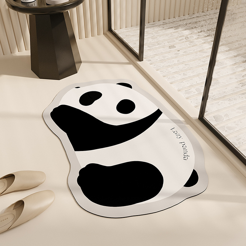 Panda Hua Hua Silica Gel Bath Mat Strong Absorbent Bathroom Rug Bathroom Mat Non-Slip Anti-Slip Bathroom Entrance Foot Mat