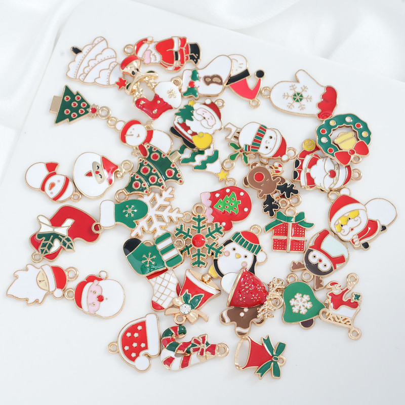 クリスマスシリーズDIY祭りアクセサリーアクセサリーシングル吊り上げサンタ手ロープツリーペンダント雪花ギフトボックスペンダント|undefined