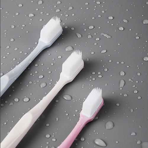 Household three-pack soft gel medium-hard nano toothbrush couple men and women interdental cleaning soft-bristled advanced toothbrush independent package