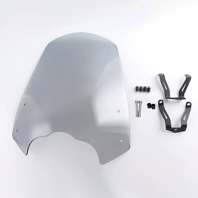 Suitable for Kawasaki Vulcan S 650 Modified Car with Heightened Front Windshield Windshield (Motorcycle front windshield) - smoky-gray