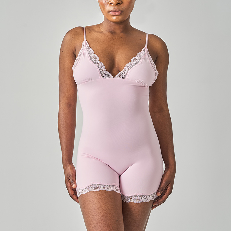 Skims Kardashian Style New Summer Lace Camisole Bodysuit Sexy Slim Fit Bodycon Cross-Border Women's