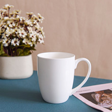 陶瓷金边纯白月光咖啡水杯创意办公家用广告宣传情侣批发骨瓷杯