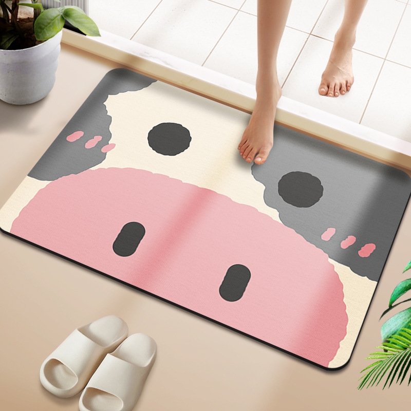 Hogar piso estera puerta estera baño Baño absorbente Mat antideslizante estera de la puerta de entrada alfombra de secado rápido mancha resistente a las manchas