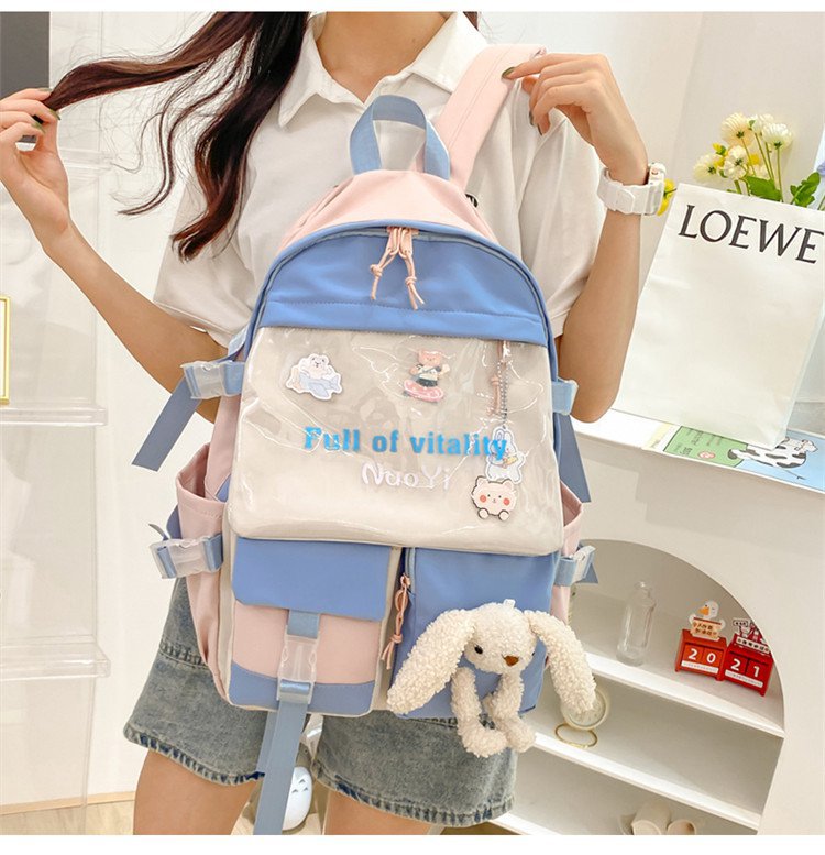 Wholesale Cute Bear Doll Pendant Contrast Color Transparent Large-capacity Backpack Nihaojewelry display picture 22