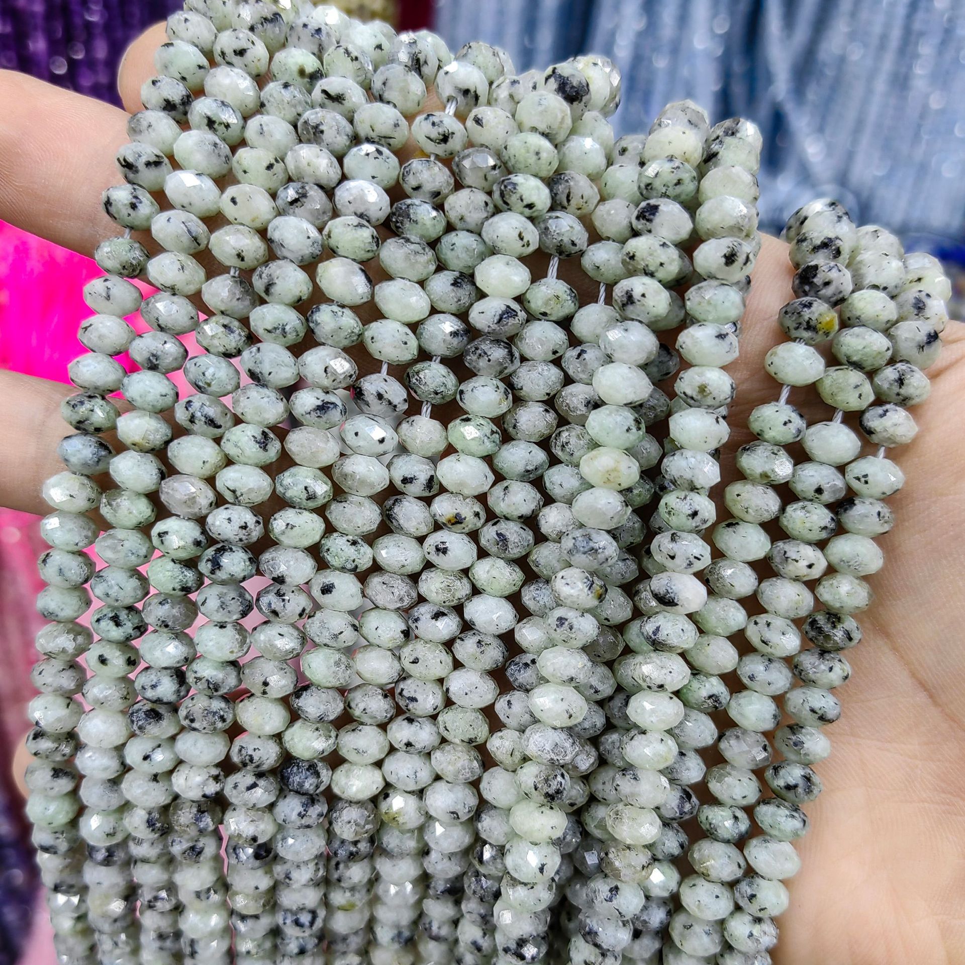 Piedra natural cristal natural 6mm * 4mm faceta divisor de platillo volador cuentas separadoras cuentas dispersas joyas semiacabadas DIY