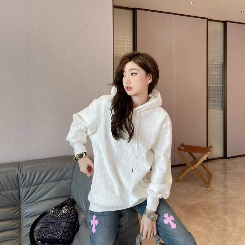 25 Early Autumn New Style Cd Letter Jacquard Hooded Sweatshirt for Men, Loose Casual Trendy Knitwear for Men and Women