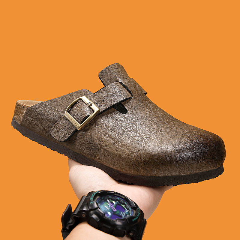 Classic Versatile 2025 New Four-Season Closed-Toe Birkenstock Cork Slippers Mules Outdoor Beach Shoes for Men and Women