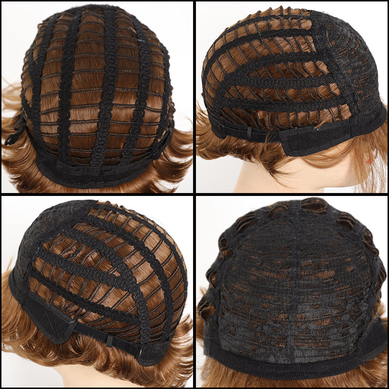 Parrucca sintetica donna capelli corti ricci effetto naturale_voghion.com