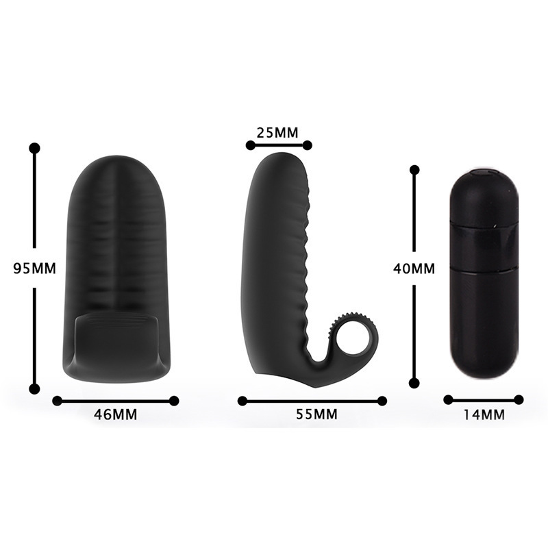 Rechargeable Stimulating Wearable Silicone Finger Sleeve Couple Massager Vibrator Adult Sex Toy_voghion.com