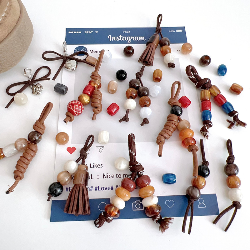 Original Shoe Flower Martin Boots Miu Series Pendant Tassel Ball Melard Beaded German Training Kangaroo Shoes Gilt Shoes