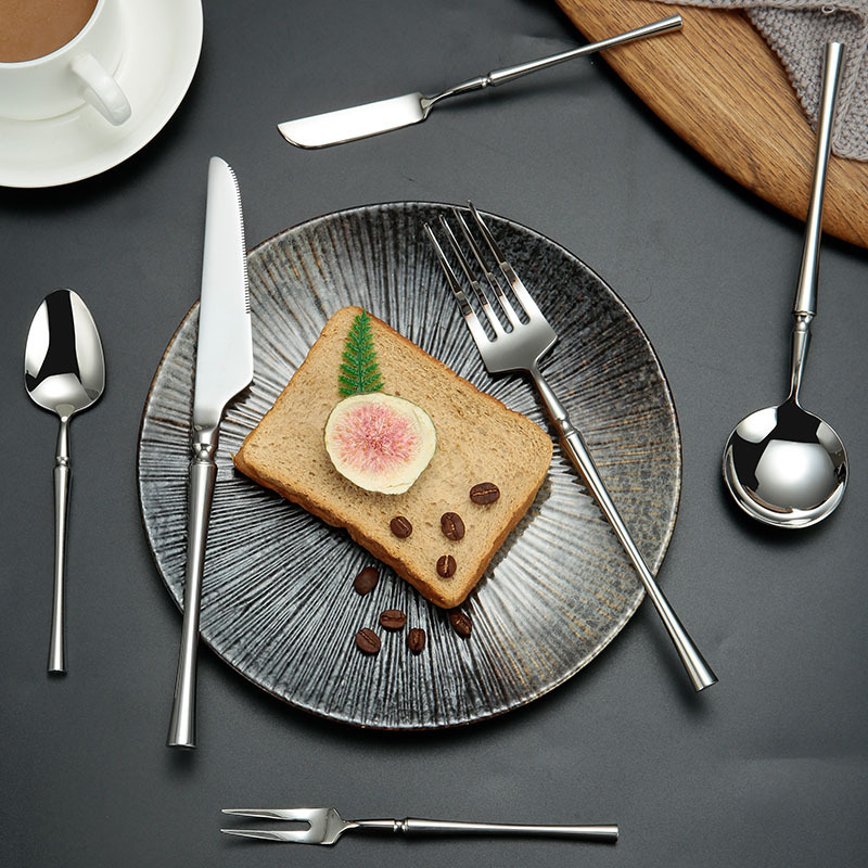 high quality 304 Stainless Steel Tableware suit Series Small Man Waist Western Steak Knife and Fork Restaurant Dessert Knife Spoon and Fork