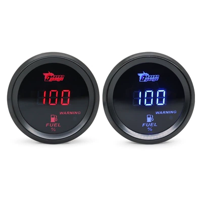 2 düym 52mm Rəqəmsal Avtomobil Yanacaq Göstəricisi 12V 0-100% 240-33 Ohm