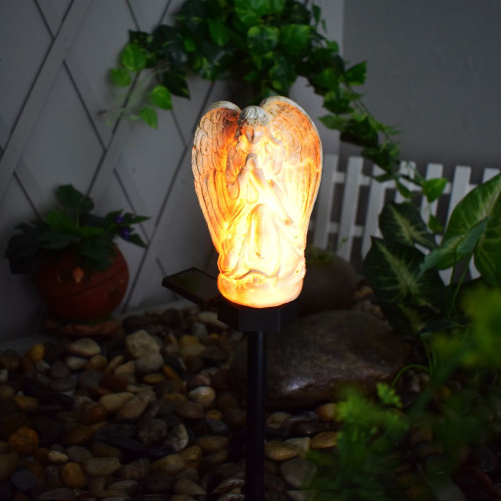 Cross-border solar outdoor waterproof courtyard stake light, resin angel garden landscape decorative waterproof lawn light