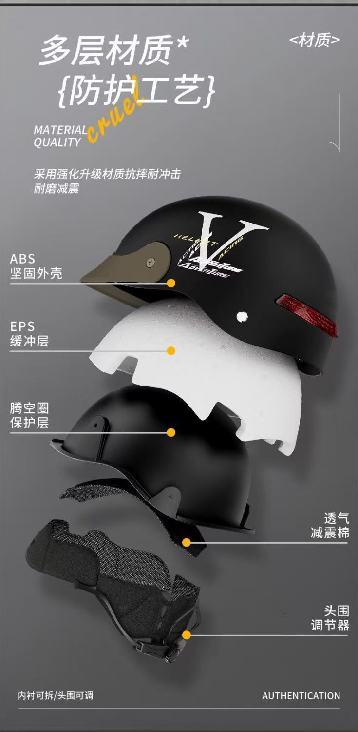 New national standard 3C certified electric car helmet men and women anti-ultraviolet helmet women's sunscreen lens unbreakable summer