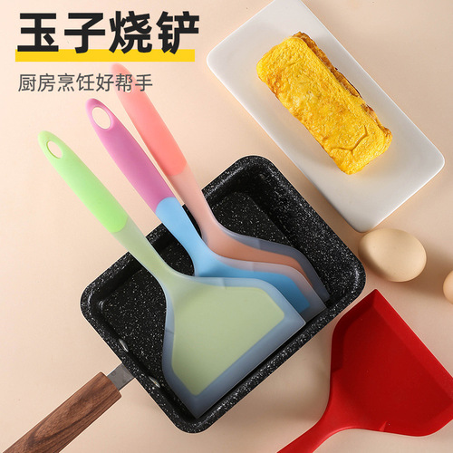 Kitchen silicone spatula, high temperature resistant non-stick pan, food grade thickened spatula, household cooking and omelette spatula, kitchen tool