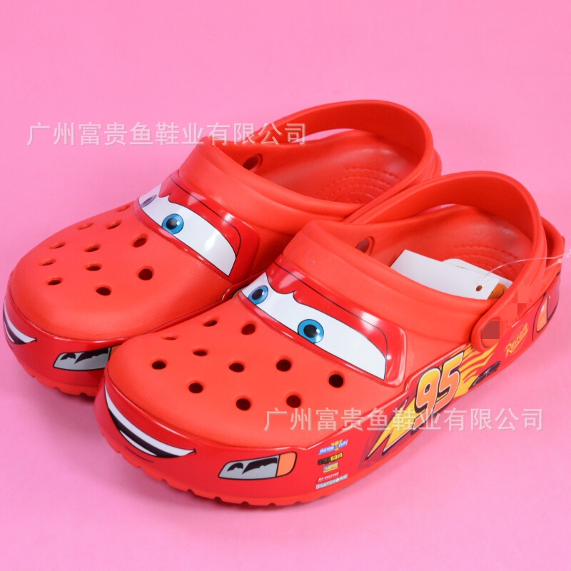 Lightning Mcqueen Croc Shoes 2025 New Height Increasing Anti-Slip Toe-Toe Sandals Cars No. 95 Cartoon Slippers