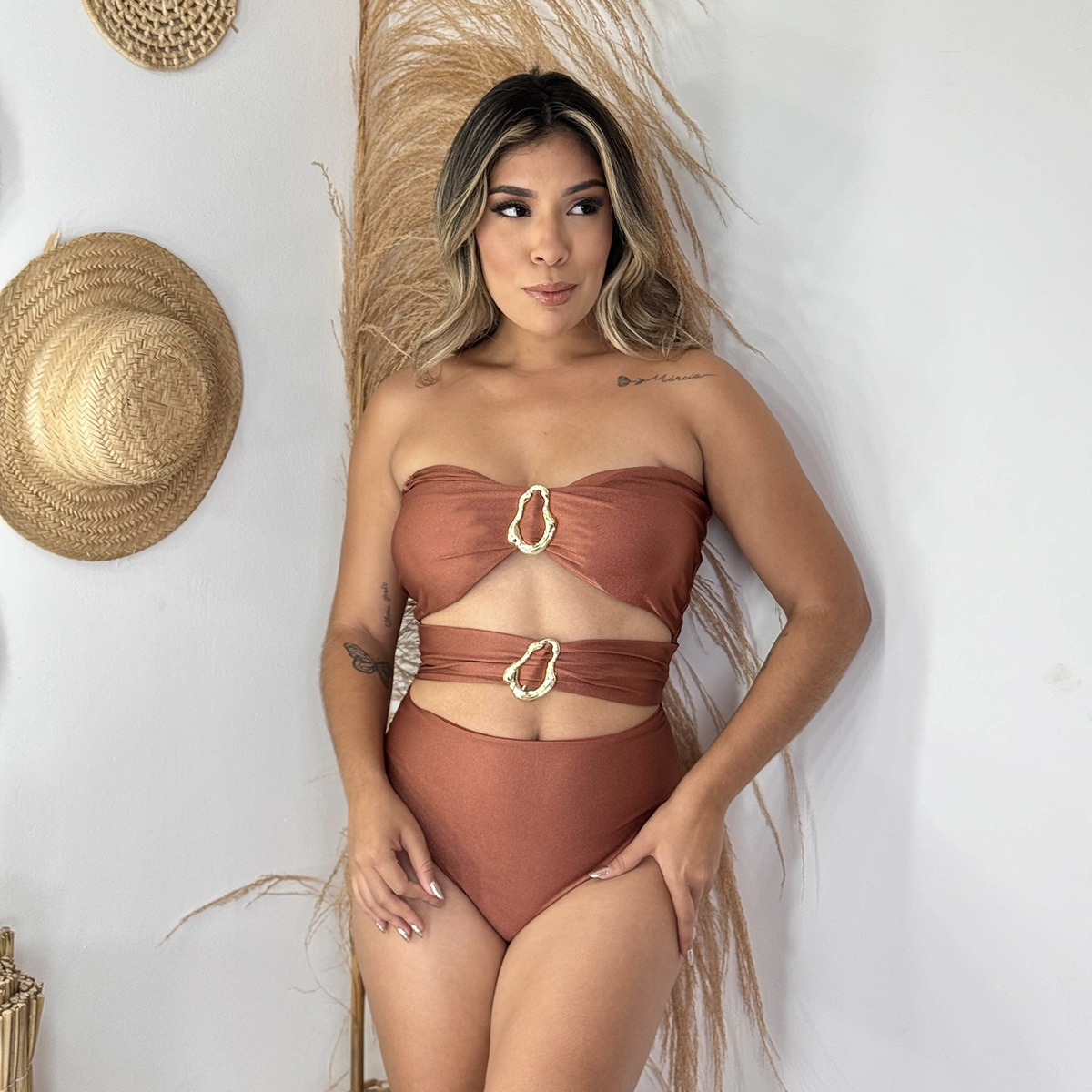 One-piece Swimsuit Sexy Bikini Women’s Solid Color