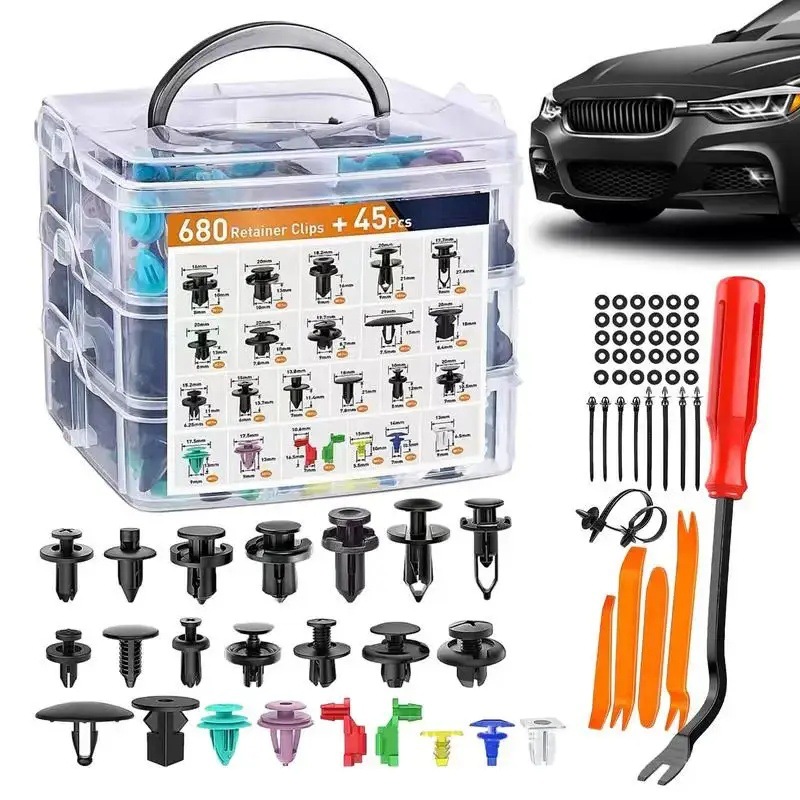 725Pcs Boxed Buckle Universal Car Fixing Clip Front and Rear Bumper Plastic Fastener Buckle Clip