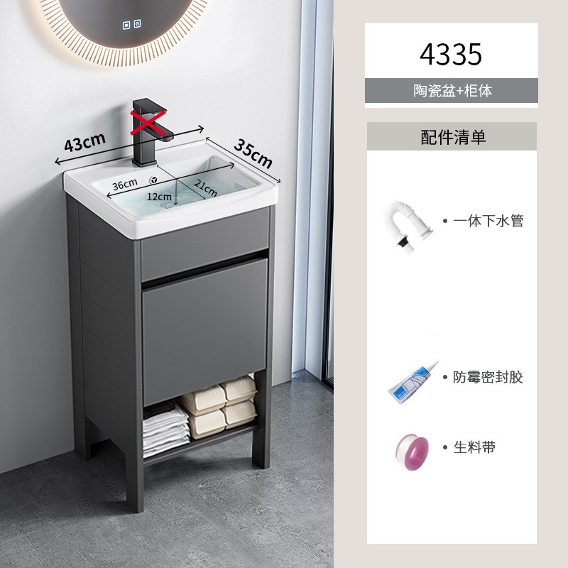 Espacio de aluminio sobre el suelo lavabo de lavabo de baño de combinación de armario de baño lavabo para el hogar lavabo de cerámica piscina de mesa de lavado integrada