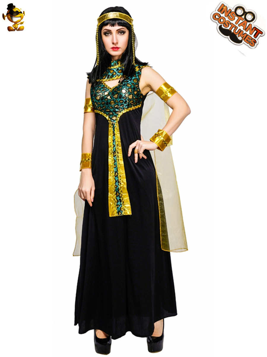 Halloween de las mujeres adultas de Cleopatra traje femenino grande antiguo egipcio reina rendimiento etapa traje de fiesta