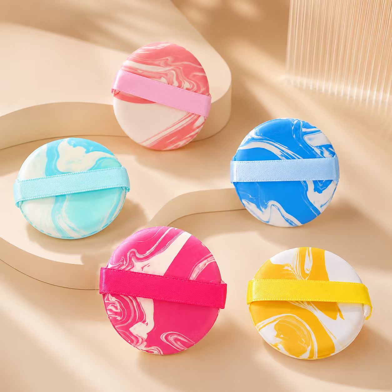 Fábrica personalizada de mármol polvo de cojín de aire super suave de alta resistencia no comer polvo seco húmedo herramientas de maquillaje de comercio exterior