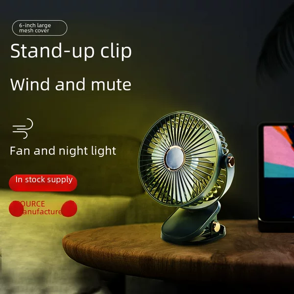 New 6 inch desktop clip fan usb rechargeable portable desktop dormitory office silent electric fan