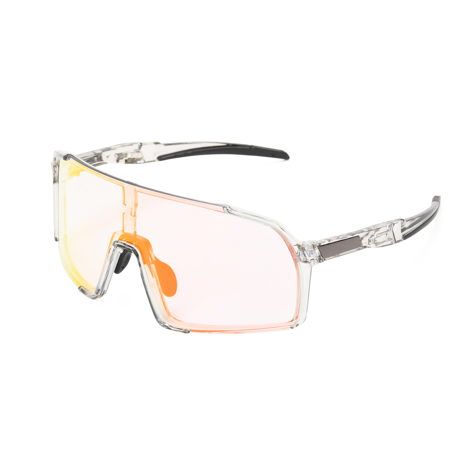 밝은 회색 프레임, 검은색 다리와 꼬리, 전체적으로 변색된 빨간색 필름