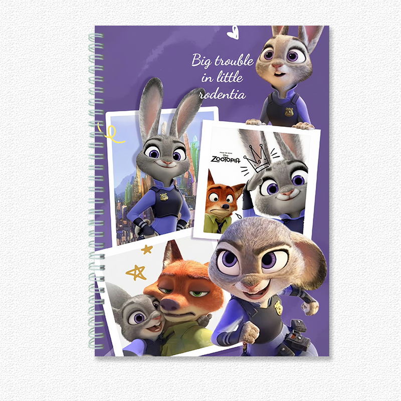 Zootopia Judy Nick B5 snap grid horizontal line A5 grid horizontal line A6 notebook hard shell cover