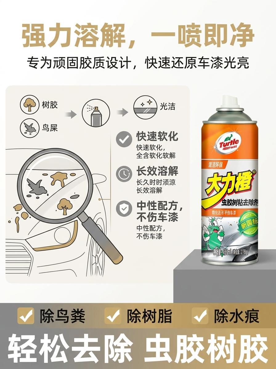 Wholesale Turtle Wax Insect Glue Remover Car Cleaning Spray Powerful Remover for Bird Droppings and Insect Remains, Does Not Damage Paint, New National Standard