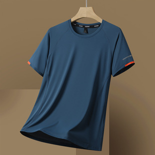 Summer Men's Quick-drying Clothes Short-sleeved T-shirt Breathable Sweat-absorbent Sports Fitness Running Outdoor Climbing Lightweight Top Women's Trendy