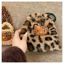 豹纹Kitty收纳毛毛包富士拍立得收纳包百搭手机零食包