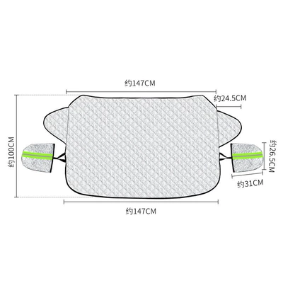 Car snow shield Cover, Front Windshield Frost Protection - silver-147x100cm-thick-version-without-magnets